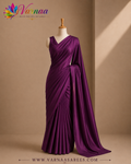 VSP728 - dark purple color body, pallu , blouse - Pure silk saree