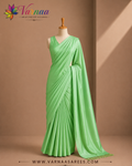 VSP416 - pista green color body, pallu , blouse - Pure silk saree