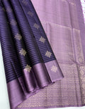 VSF972 - violet color body & lavender color pallu,blouse - Pure silk saree